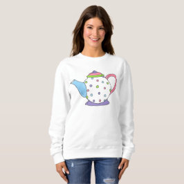 Polka Dot Tea Pot Tekanna Tea Party Sweatshirt Tee