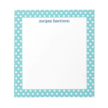 Polka Dot Teal Personlig Anteckningsblock