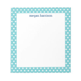 Polka Dot Teal Personlig Anteckningsblock