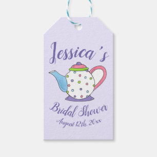 Polka Dot Tekanna eftermiddag Tea Möhippa Baby Sho Presentetikett