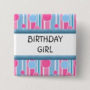 POLKA DOT THEMED BIRTHDAY GIRL PIN KNAPP
