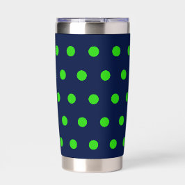 Polka Dot Thermal Tumbler (marinblått och limgrönt