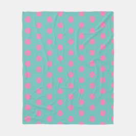 Polka Dot Throw Blanket (Aqua & Rosa) Fleecefilt