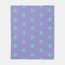 Polka Dot Throw Blanket (Lavender & Aqua) Fleecefilt