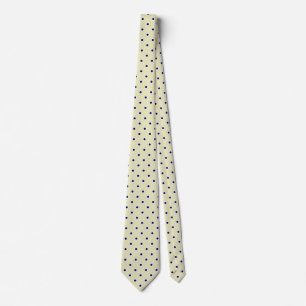 Polka Dot Ties För manar Gult av mässing och blå Slips