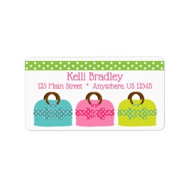 Polka Dot tömmer stora Returetiketter Adressetikett