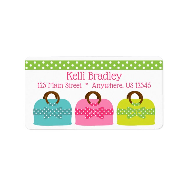 Polka Dot tömmer stora Returetiketter Adressetikett (Framsidan)