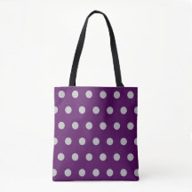 Polka Dot Tote Bag (Plum & Silver)