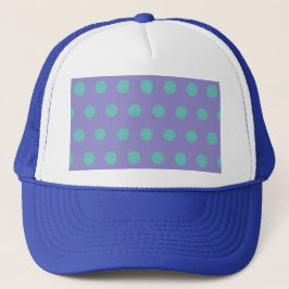 Polka Dot Truckerkeps (Lavender & Aqua)