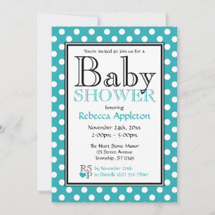 Polka Dot Turcos Baby Shower-inbjudningar Inbjudningar