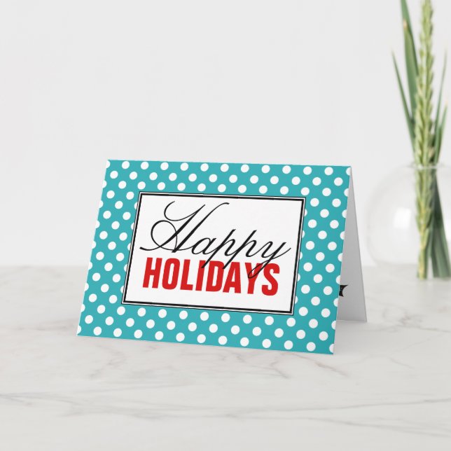 Polka Dot Turcos med Red Glad helg Card (Framsida)