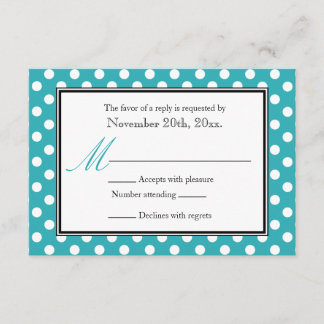 Polka Dot Turcos & White OSA Reply Cards Kort