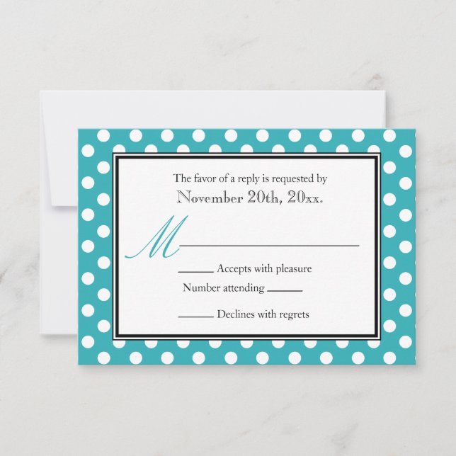 Polka Dot Turcos & White OSA Reply Cards Kort (Framsida)