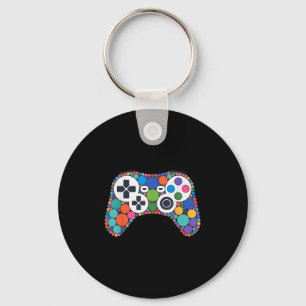 Polka Dot Video Gamers Dot-punkt - Lekspelarkontro Nyckelring