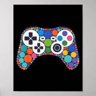 Polka Dot Video Gamers Dot-punkt - Lekspelarkontro Poster