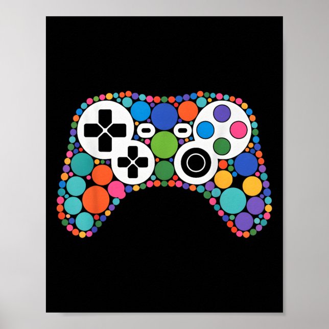 Polka Dot Video Gamers Dot-punkt - Lekspelarkontro Poster (Framsidan)