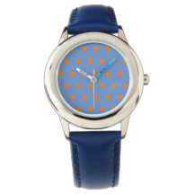 Polka Dot Watch (Denim Blue & Orange)