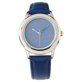 Polka Dot Watch (Denim Blue & Orange) Armbandsur
