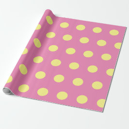 Polka Dot Wrapping Papper (Rosa & mjuk Gult) Presentpapper
