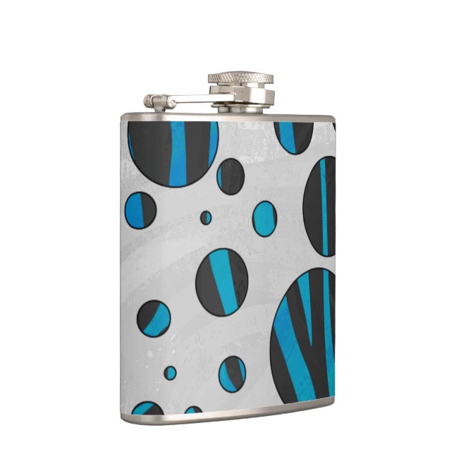Polka Dot Zebra Black och Blue Mönster Fickplunta (Höger)