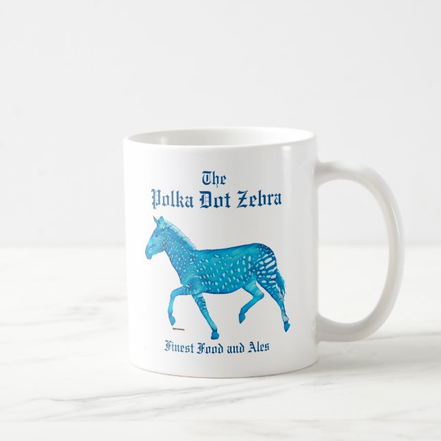 Polka Dot Zebra English Pub - Blue Kaffemugg (Höger)