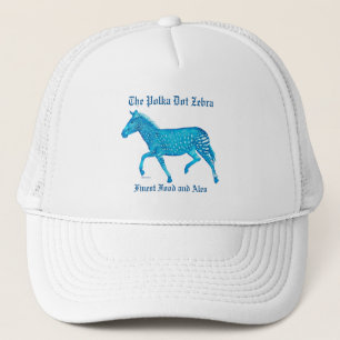 Polka Dot Zebra English Pub - Blue Keps
