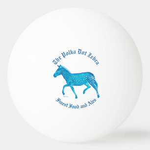 Polka Dot Zebra English Pub - Blue Pingisboll