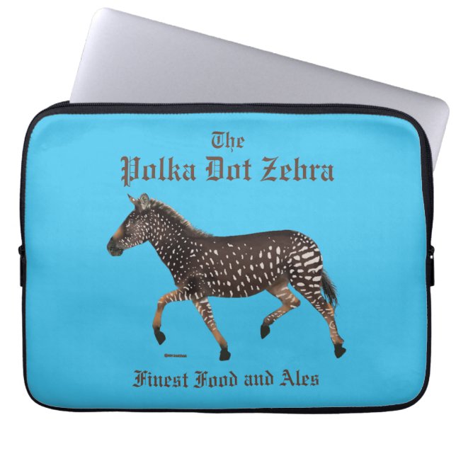 Polka Dot Zebra English Pub Laptop Fodral (Framsidan)