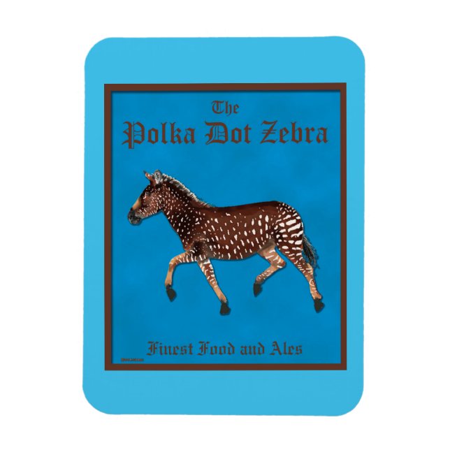 Polka Dot Zebra English Pub Magnet (Vertikal)