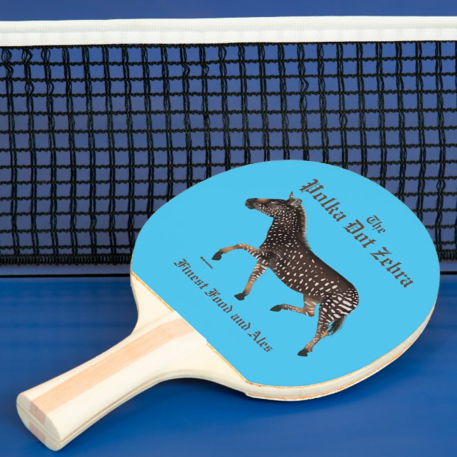 Polka Dot Zebra English Pub Pingisracket (Insitu)