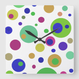 Polka dots Akrylväggsklocka Fyrkantig Klocka