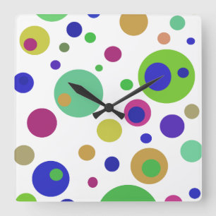 Polka dots Akrylväggsklocka Fyrkantig Klocka