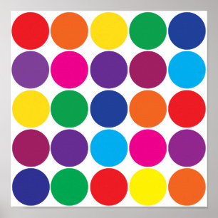 Polka dots av BrightStor färglös regnbågcirkel Poster