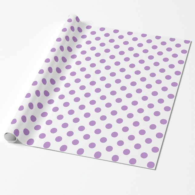 Polka dots av fuktig Lila Presentpapper (Utrullad)