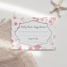 Polka dots Baby Shower för Baby Namn-förslag Tilläggskort