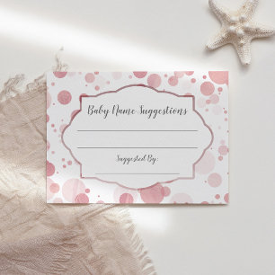 Polka dots Baby Shower för Baby Namn-förslag Tilläggskort