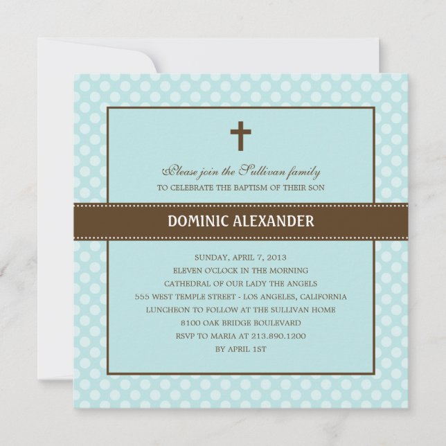 Polka dots Baptism/julinbjudning Inbjudningar (Framsida)