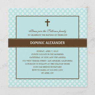 Polka dots Baptism/julinbjudning Inbjudningar