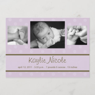 Polka dots Birth Notice Meddelande