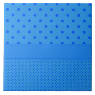 Polka dots, blå på blå, kakelplatta