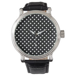 Polka dots Black and White Armbandsur