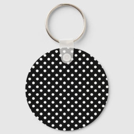 Polka dots Black and White Keychain & Lanyard Nyckelring
