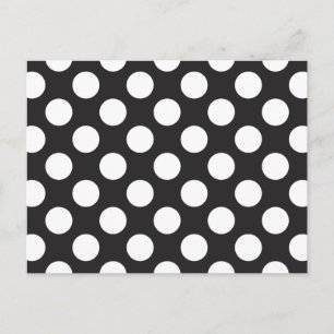 polka dots Black and White Vykort