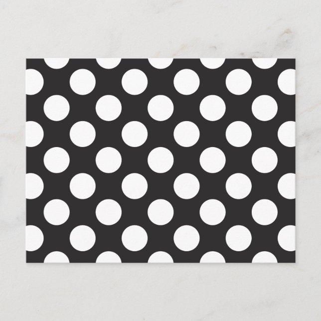 polka dots Black and White Vykort (Framsida)