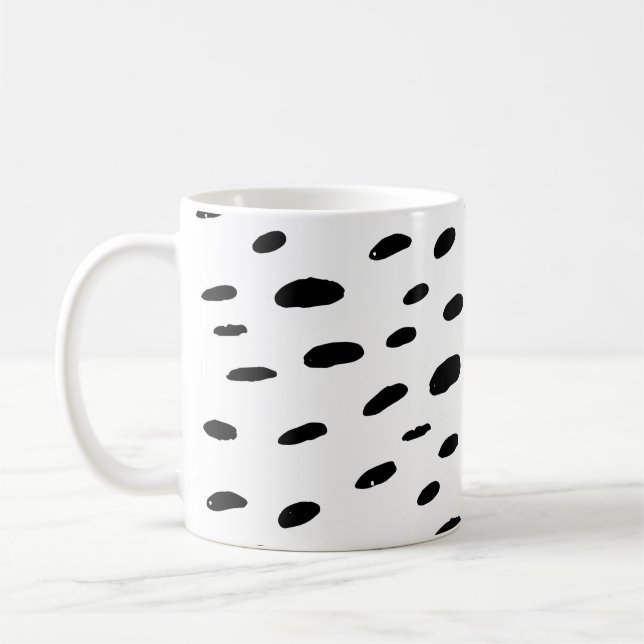 Polka dots Black Polka dots Dalmatien Mönster Kaffemugg (Vänster)