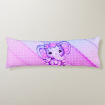 Polka dots Blommigt Krona Elephant Body Pillow