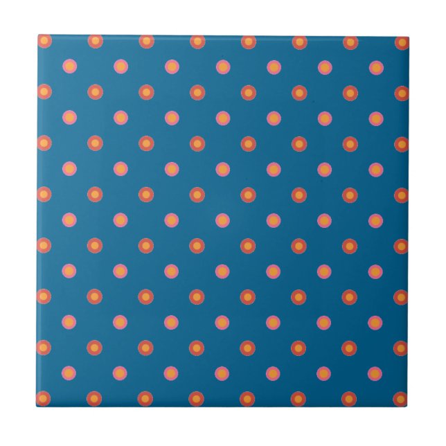 Polka dots Ceramic Tile Folk Art Collection Kakelplatta (Framsidan)