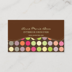 Polka Dots Choklad/Gör-det-själv bakgrundsfärg Visitkort