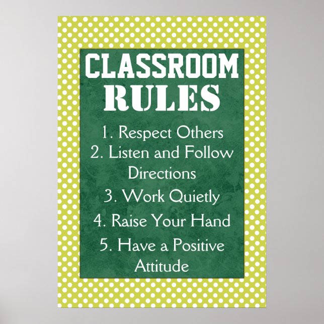Polka dots Classroom Regler Poster (Framsidan)