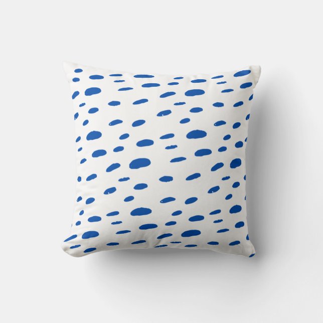 Polka dots Cobalt Blue Mönster Kudde (Framsida)